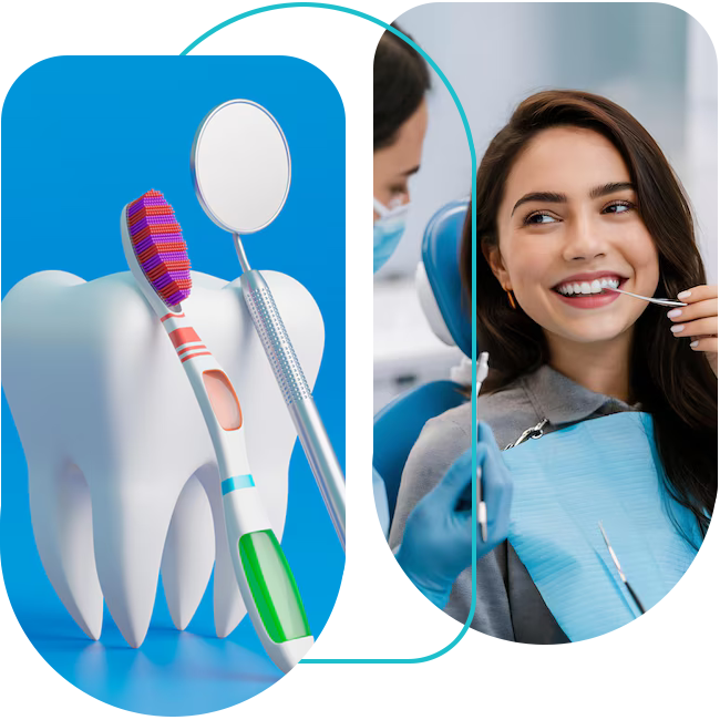 Dental hygienist performing scale and polish in Bittern